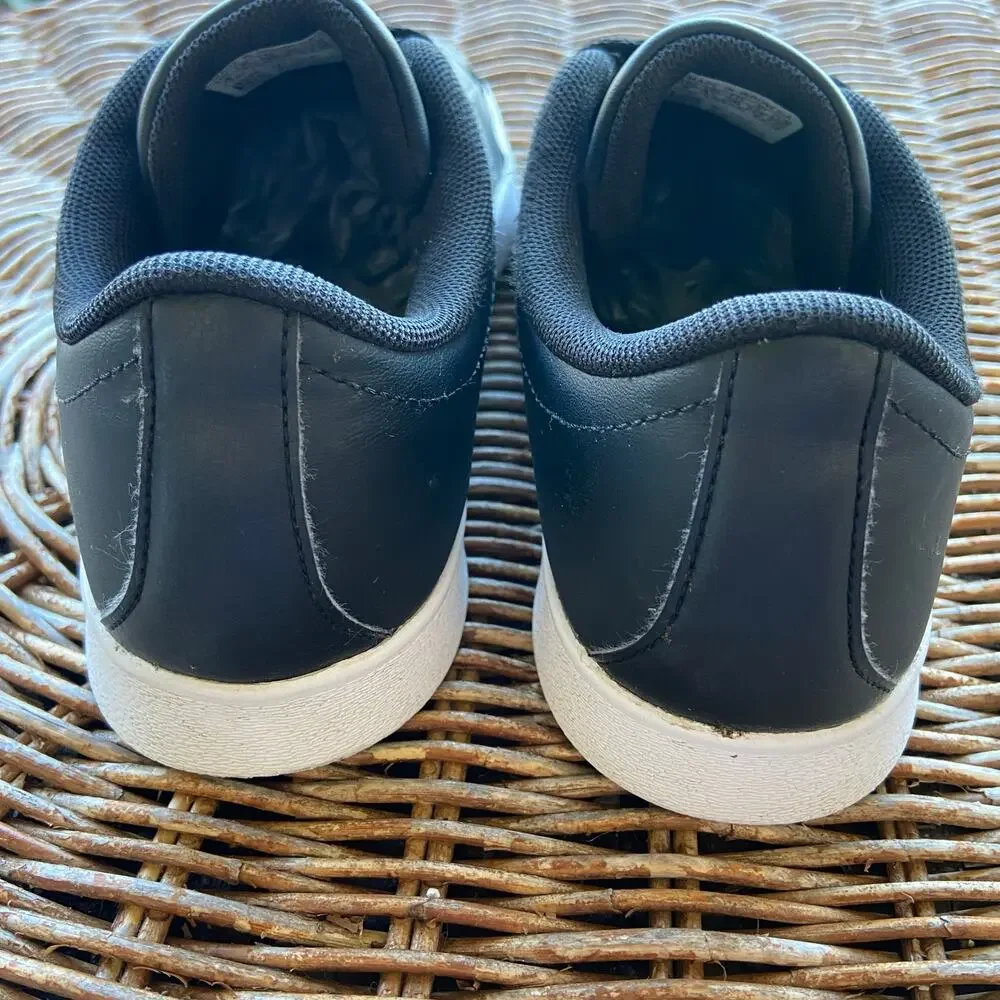 adidas Boys Girls Shoes Size 4 VL‎ Court 2.0 Black Gray 3 Stripes Sneakers Kids